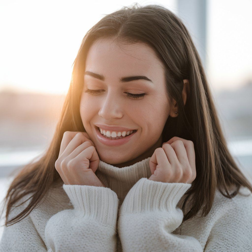 Patient holding a clear aligner during orthodontic treatment in Barcelona